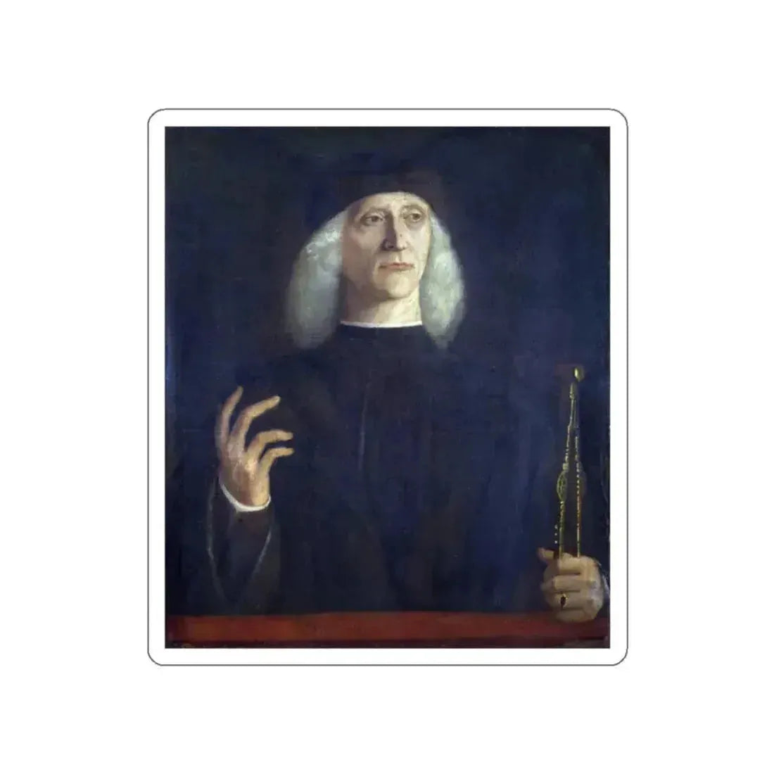 BELLINI, Gentile - A Man with a Pair of Dividers (Artwork) STICKER Vinyl Die-Cut Decal White Die-Cut 2 Inch - The Sticker Space