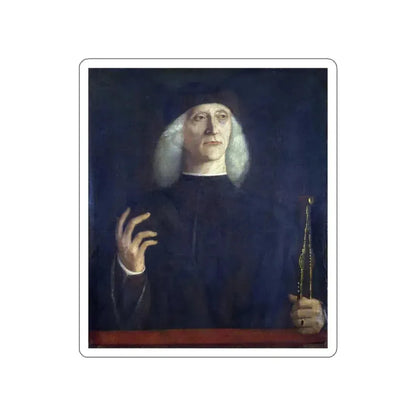 BELLINI, Gentile - A Man with a Pair of Dividers (Artwork) STICKER Vinyl Die-Cut Decal White Die-Cut 5 Inch - The Sticker Space