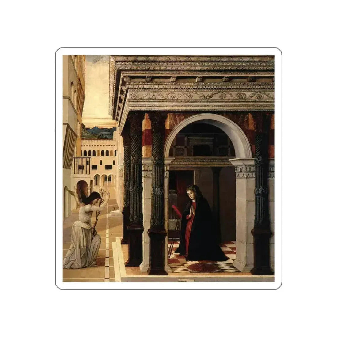 BELLINI, Gentile - Annunciation (Artwork) STICKER Vinyl Die-Cut Decal White Die-Cut 6 Inch - The Sticker Space