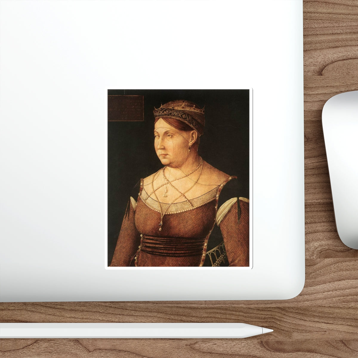 BELLINI, Gentile - Portrait of Catharina Cornaro (Artwork) STICKER Vinyl Die-Cut Decal-The Sticker Space