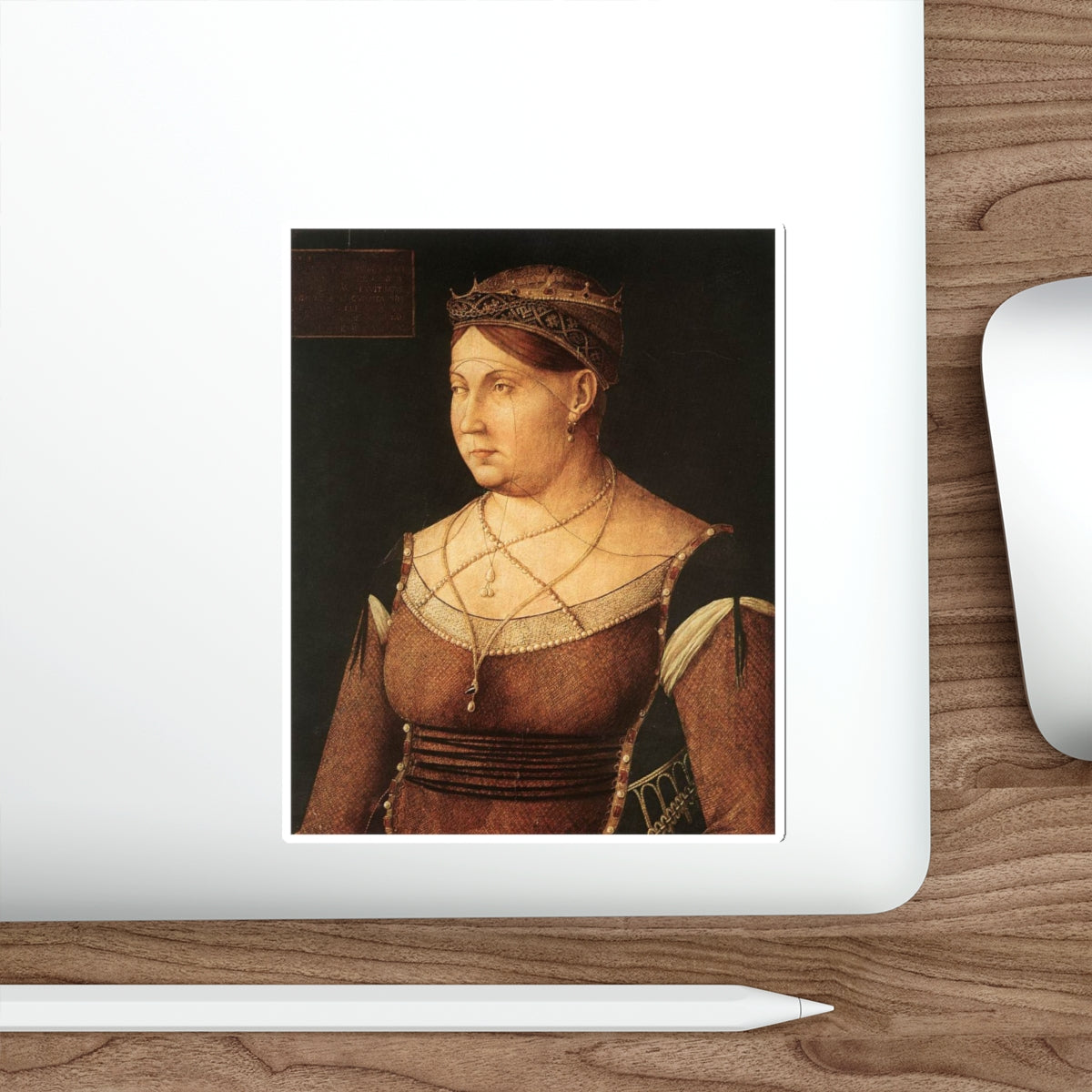 BELLINI, Gentile - Portrait of Catharina Cornaro (Artwork) STICKER Vinyl Die-Cut Decal-The Sticker Space