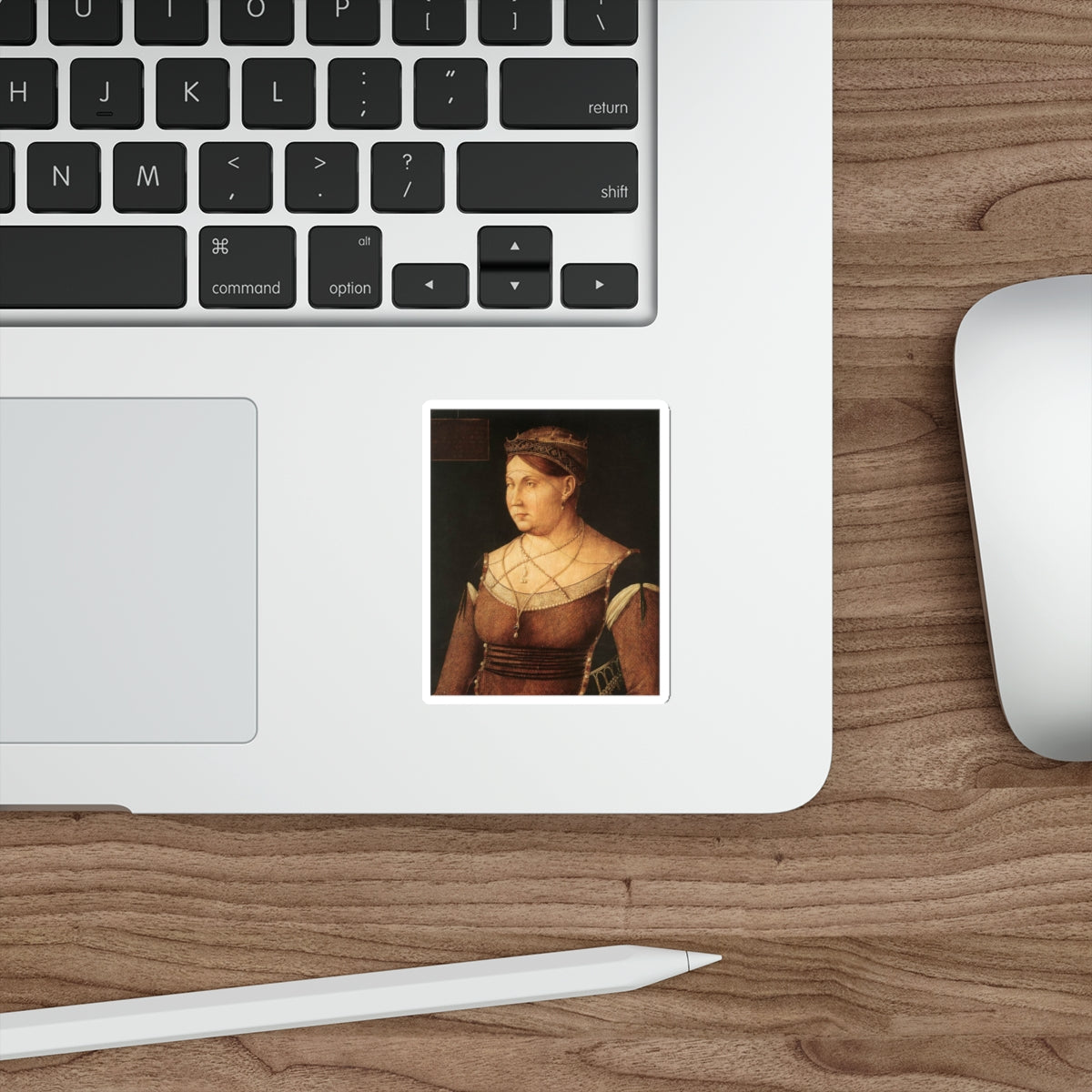 BELLINI, Gentile - Portrait of Catharina Cornaro (Artwork) STICKER Vinyl Die-Cut Decal-The Sticker Space