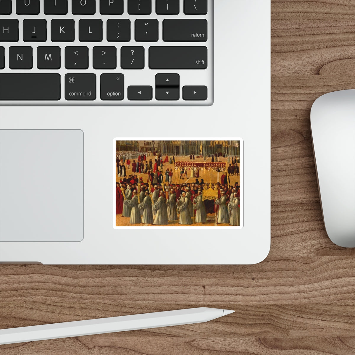 BELLINI, Gentile - Procession in Piazza San Marco (detail) (Artwork) STICKER Vinyl Die-Cut Decal-The Sticker Space