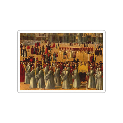 BELLINI, Gentile - Procession in Piazza San Marco (detail) (Artwork) STICKER Vinyl Die-Cut Decal-White-The Sticker Space