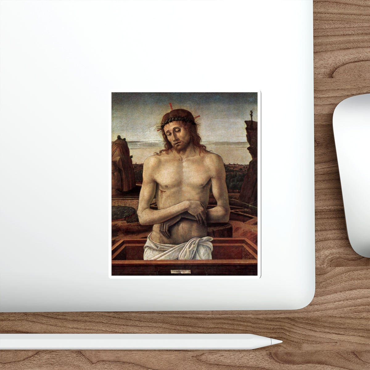 BELLINI, Giovanni - 1459 - Dead Christ in the Sepulchre (Pieta) (Artwork) STICKER Vinyl Die-Cut Decal-The Sticker Space