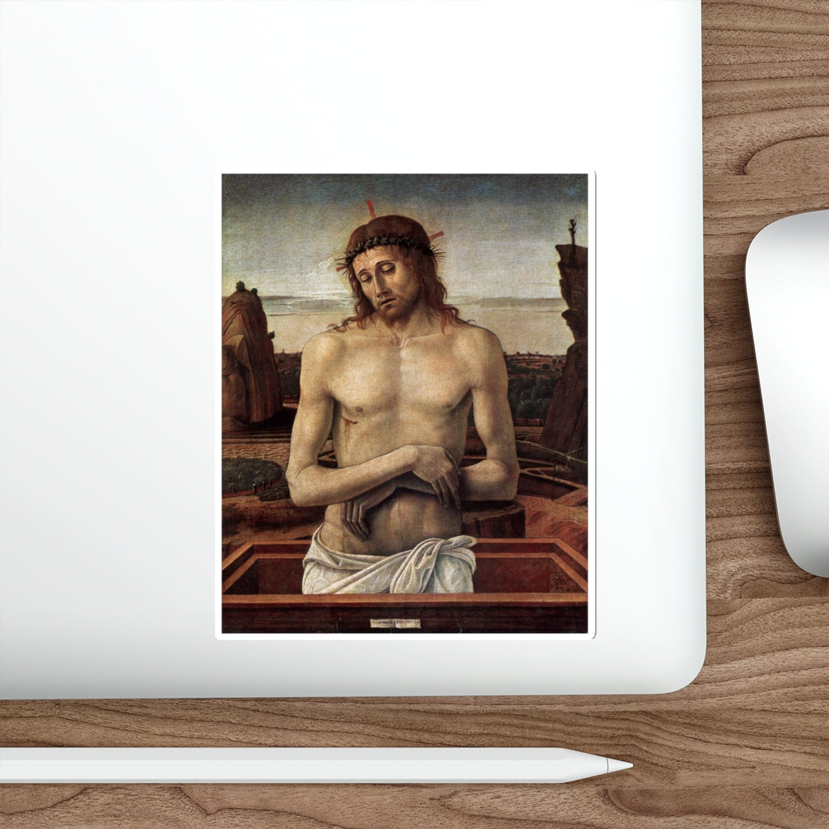 BELLINI, Giovanni - 1459 - Dead Christ in the Sepulchre (Pieta) (Artwork) STICKER Vinyl Die-Cut Decal-The Sticker Space