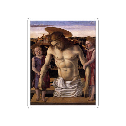 BELLINI, Giovanni - 1459 - Dead Christ Supported by Two Angels (Pieta) (Artwork) STICKER Vinyl Die-Cut Decal-White-The Sticker Space