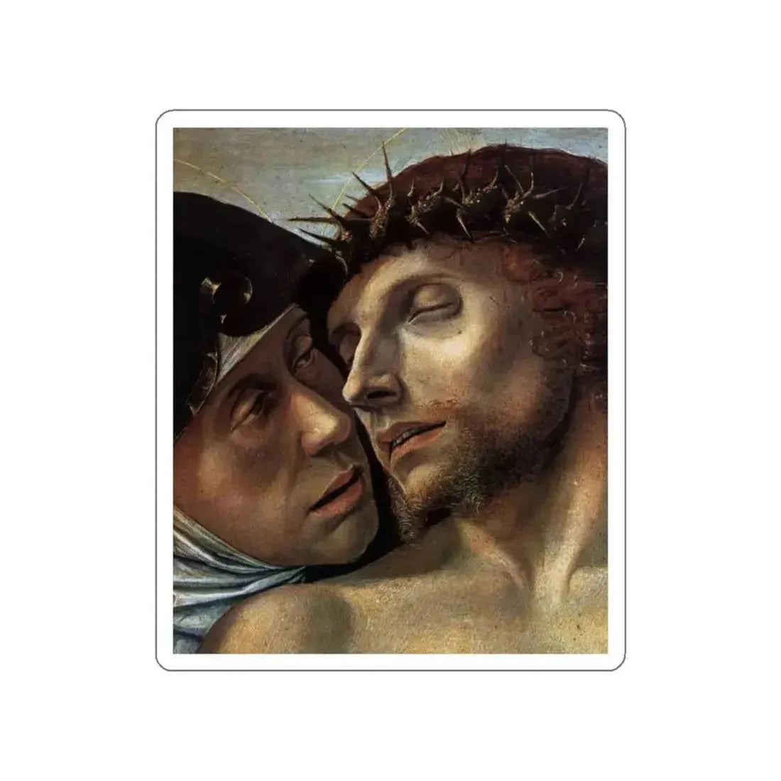 BELLINI, Giovanni - 1459 - Pieta (detail)2 (Artwork) STICKER Vinyl Die-Cut Decal - The Sticker Space