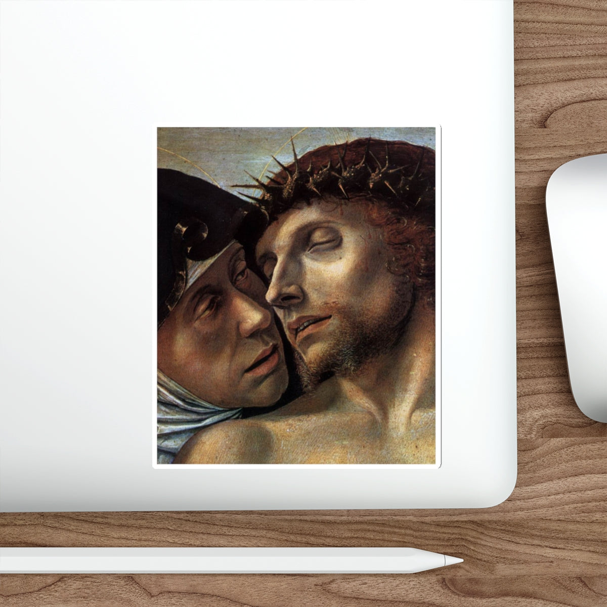 BELLINI, Giovanni - 1459 - Pieta (detail)2 (Artwork) STICKER Vinyl Die-Cut Decal-The Sticker Space