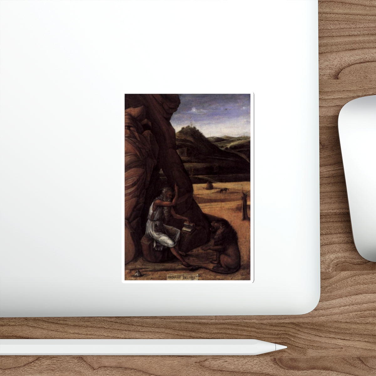 BELLINI, Giovanni - 1459 - St Jerome in the Desert (Artwork) STICKER Vinyl Die-Cut Decal-The Sticker Space