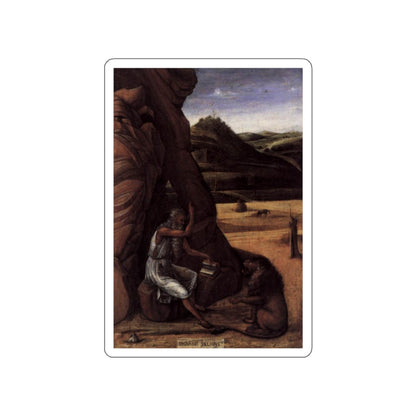 BELLINI, Giovanni - 1459 - St Jerome in the Desert (Artwork) STICKER Vinyl Die-Cut Decal-White-The Sticker Space