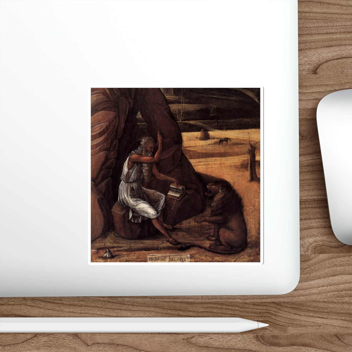 BELLINI, Giovanni - 1459 - St Jerome in the Desert (detail) (Artwork) STICKER Vinyl Die-Cut Decal-The Sticker Space