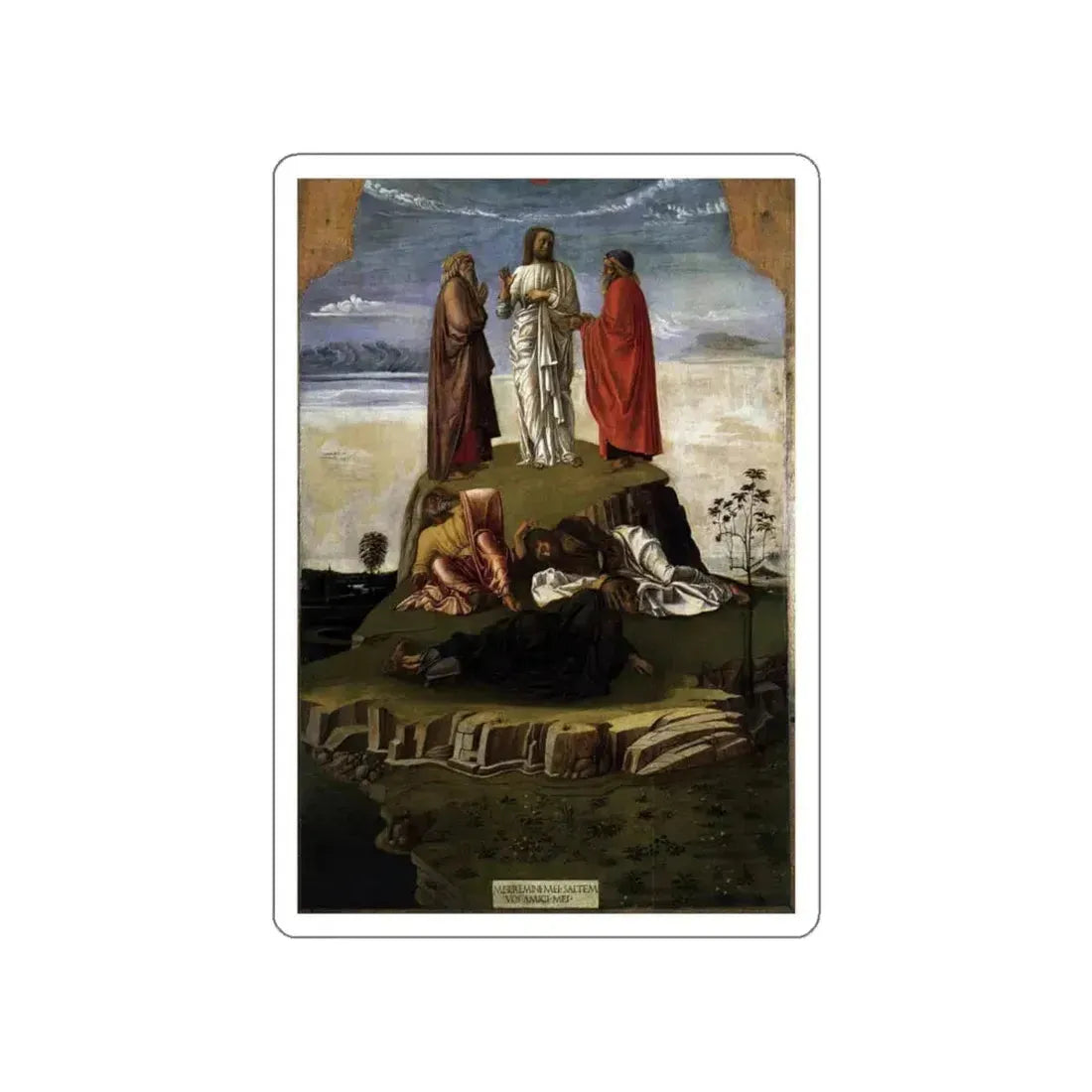 BELLINI, Giovanni - 1459 - Transfiguration of Christ (Artwork) STICKER Vinyl Die-Cut Decal White Die-Cut 6 Inch - The Sticker Space