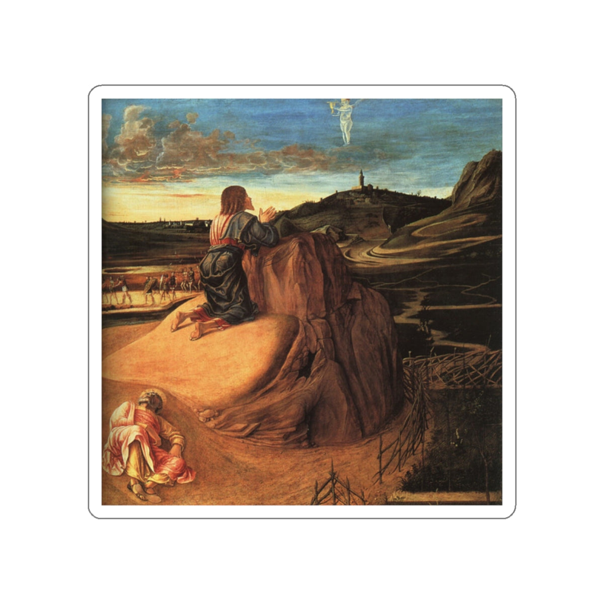 BELLINI, Giovanni - 1460-69 - Agony in the Garden (detail) (Artwork) STICKER Vinyl Die-Cut Decal-White-The Sticker Space