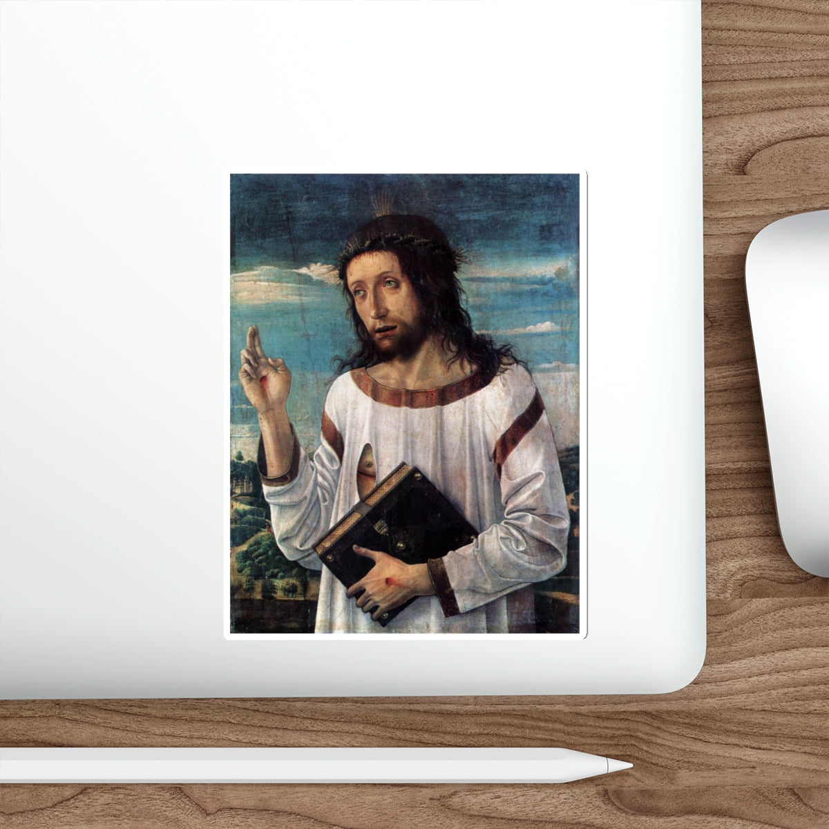 BELLINI, Giovanni - 1460-69 - Blessing Christ (Artwork) STICKER Vinyl Die-Cut Decal-The Sticker Space