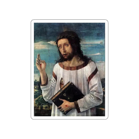 BELLINI, Giovanni - 1460-69 - Blessing Christ (Artwork) STICKER Vinyl Die-Cut Decal White Die-Cut 2 Inch - The Sticker Space