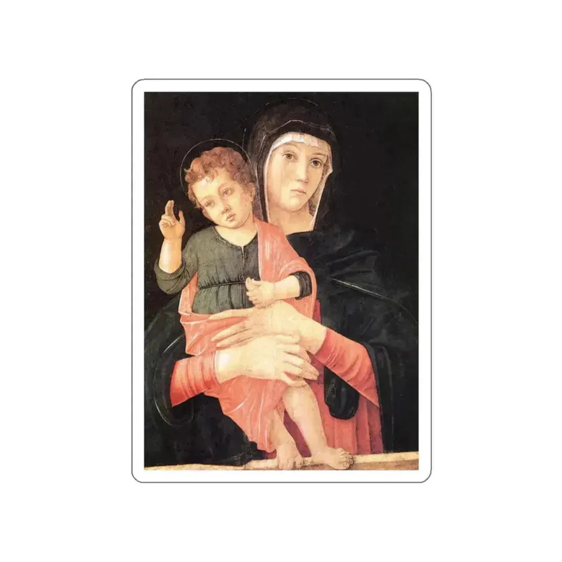 BELLINI, Giovanni - 1460-69 - Madonna with Child Blessing (Artwork) STICKER Vinyl Die-Cut Decal White Die-Cut 2 Inch - The Sticker Space