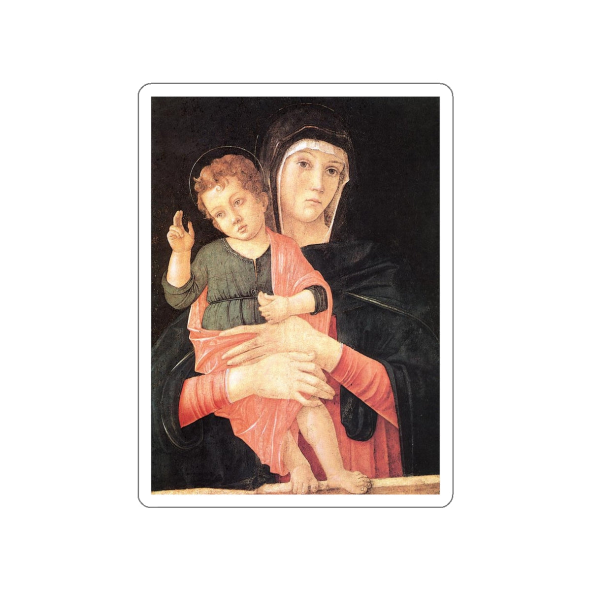 BELLINI, Giovanni - 1460-69 - Madonna with Child Blessing (Artwork) STICKER Vinyl Die-Cut Decal-White-The Sticker Space