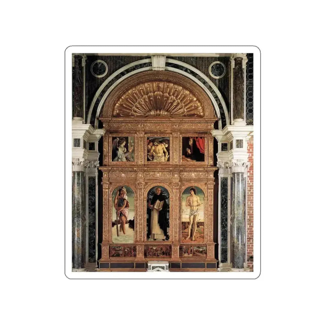 BELLINI, Giovanni - 1460-69 - Polyptych of San Vincenzo Ferreri (Artwork) STICKER Vinyl Die-Cut Decal White Die-Cut 3 Inch - The Sticker Space