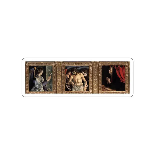 BELLINI, Giovanni - 1460-69 - Polyptych of San Vincenzo Ferreri (detail) (Artwork) STICKER Vinyl Die-Cut Decal White Die-Cut 2 Inch - The Sticker Space