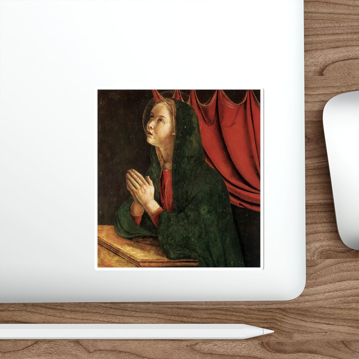 BELLINI, Giovanni - 1460-69 - Polyptych of San Vincenzo Ferreri (detail)7 (Artwork) STICKER Vinyl Die-Cut Decal-The Sticker Space