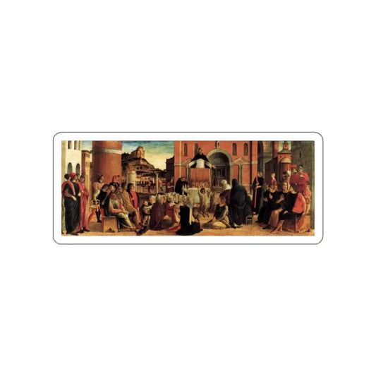BELLINI, Giovanni - 1460-69 - Polyptych of San Vincenzo Ferreri (predella)2 (Artwork) STICKER Vinyl Die-Cut Decal White Die-Cut 2 Inch - The Sticker Space