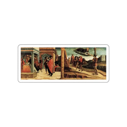 BELLINI, Giovanni - 1460-69 - Polyptych of San Vincenzo Ferreri (predella)3 (Artwork) STICKER Vinyl Die-Cut Decal White Die-Cut 4 Inch - The Sticker Space