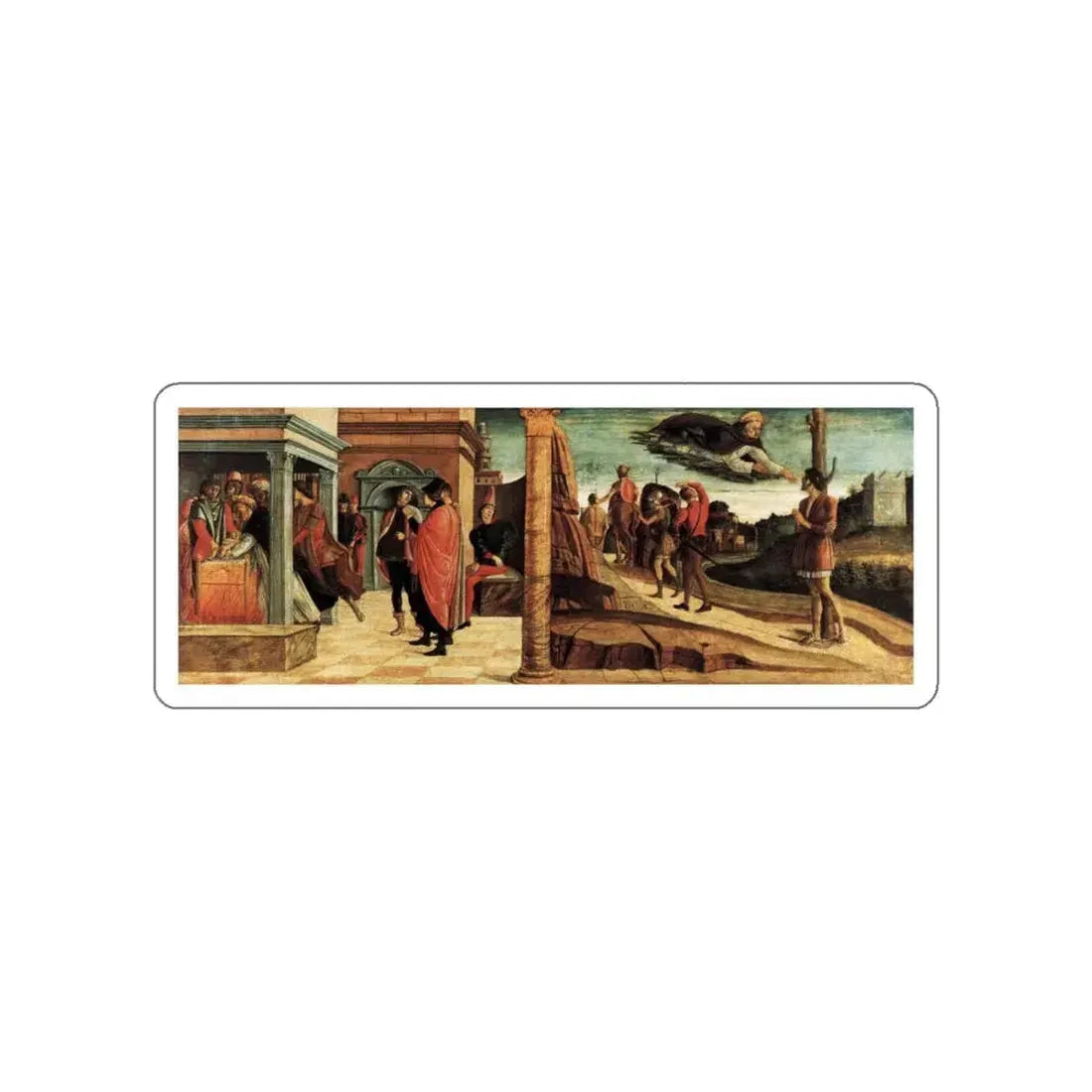 BELLINI, Giovanni - 1460-69 - Polyptych of San Vincenzo Ferreri (predella)3 (Artwork) STICKER Vinyl Die-Cut Decal White Die-Cut 6 Inch - The Sticker Space