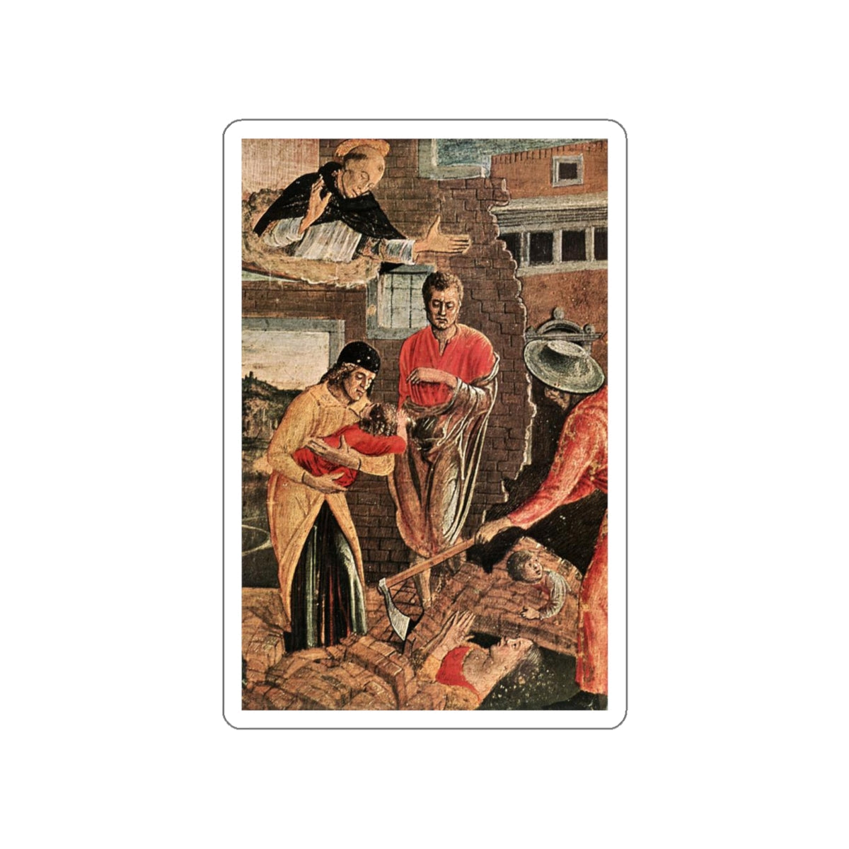 BELLINI, Giovanni - 1460-69 - Polyptych of San Vincenzo Ferreri (predella)4 (Artwork) STICKER Vinyl Die-Cut Decal-White-The Sticker Space