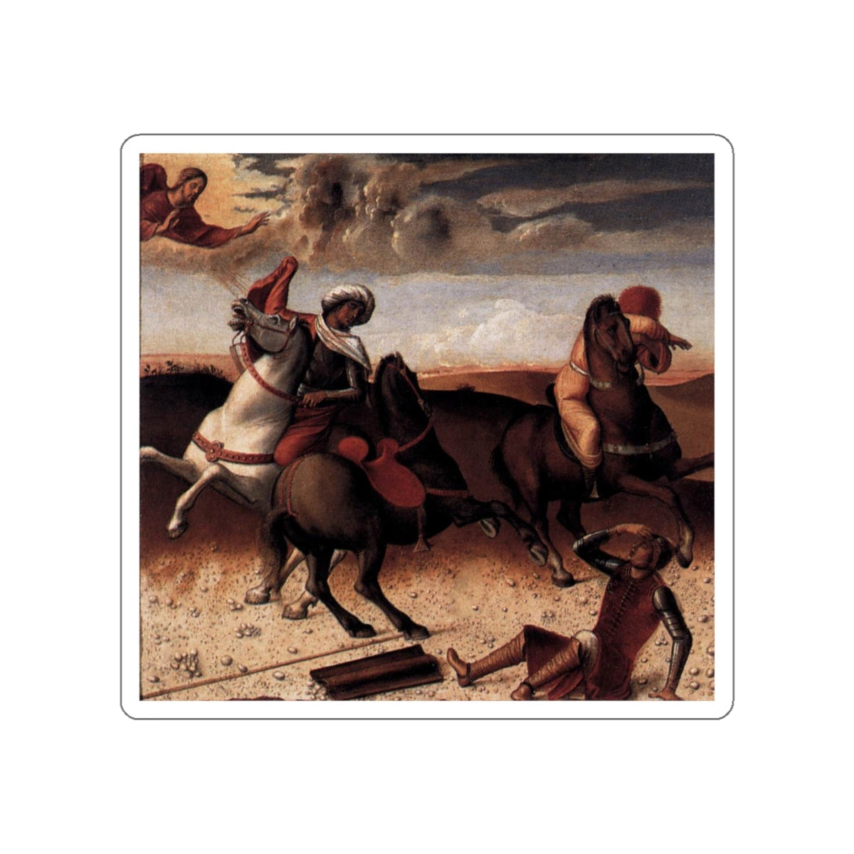 BELLINI, Giovanni - 1470-79 - pesaro - Pesaro Altarpiece (predella)2 (Artwork) STICKER Vinyl Die-Cut Decal-White-The Sticker Space