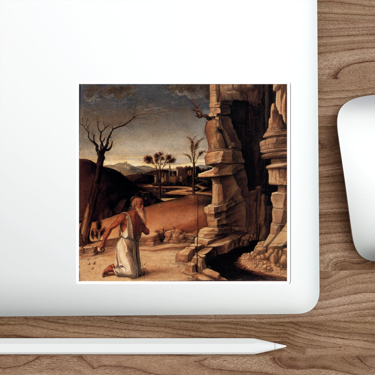 BELLINI, Giovanni - 1470-79 - pesaro - Pesaro Altarpiece (predella)3 (Artwork) STICKER Vinyl Die-Cut Decal-The Sticker Space