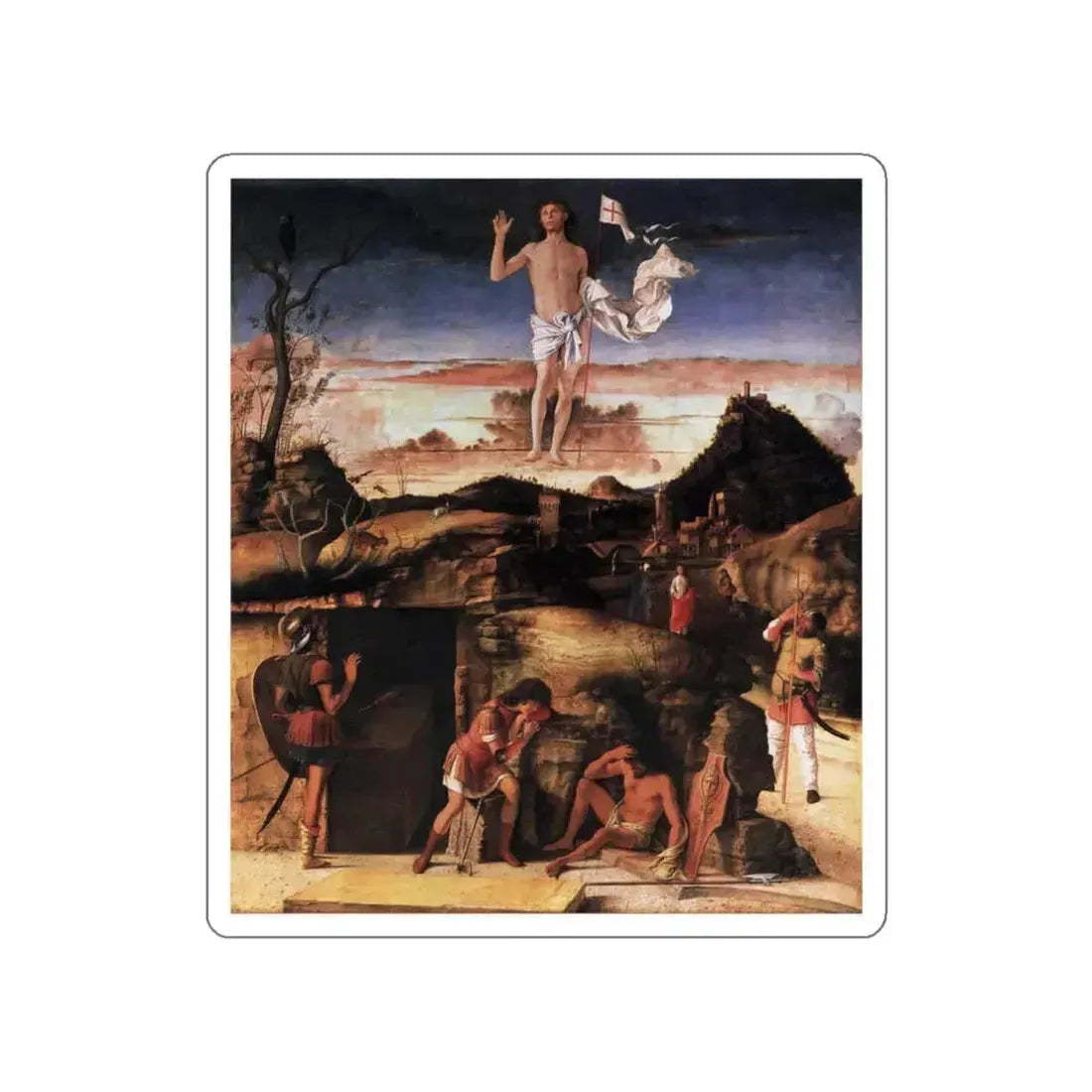 BELLINI, Giovanni - 1470-79 - Resurrection of Christ (Artwork) STICKER Vinyl Die-Cut Decal White Die-Cut 3 Inch - The Sticker Space