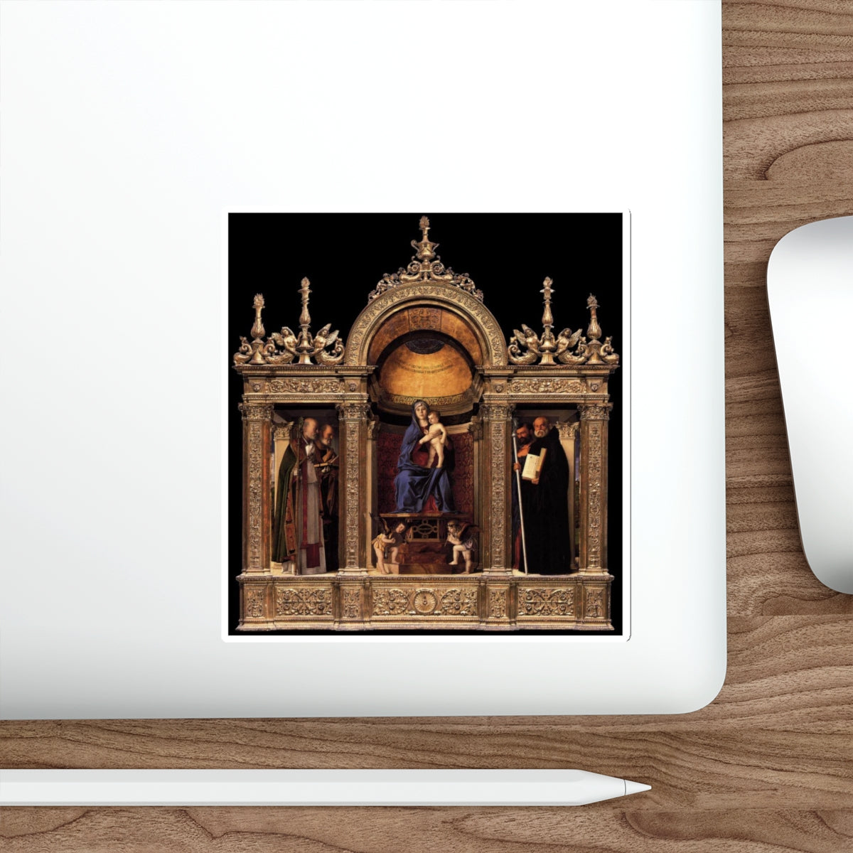 BELLINI, Giovanni - 1480-89 - 2.Frari Triptych - Frari Triptych (Artwork) STICKER Vinyl Die-Cut Decal-The Sticker Space