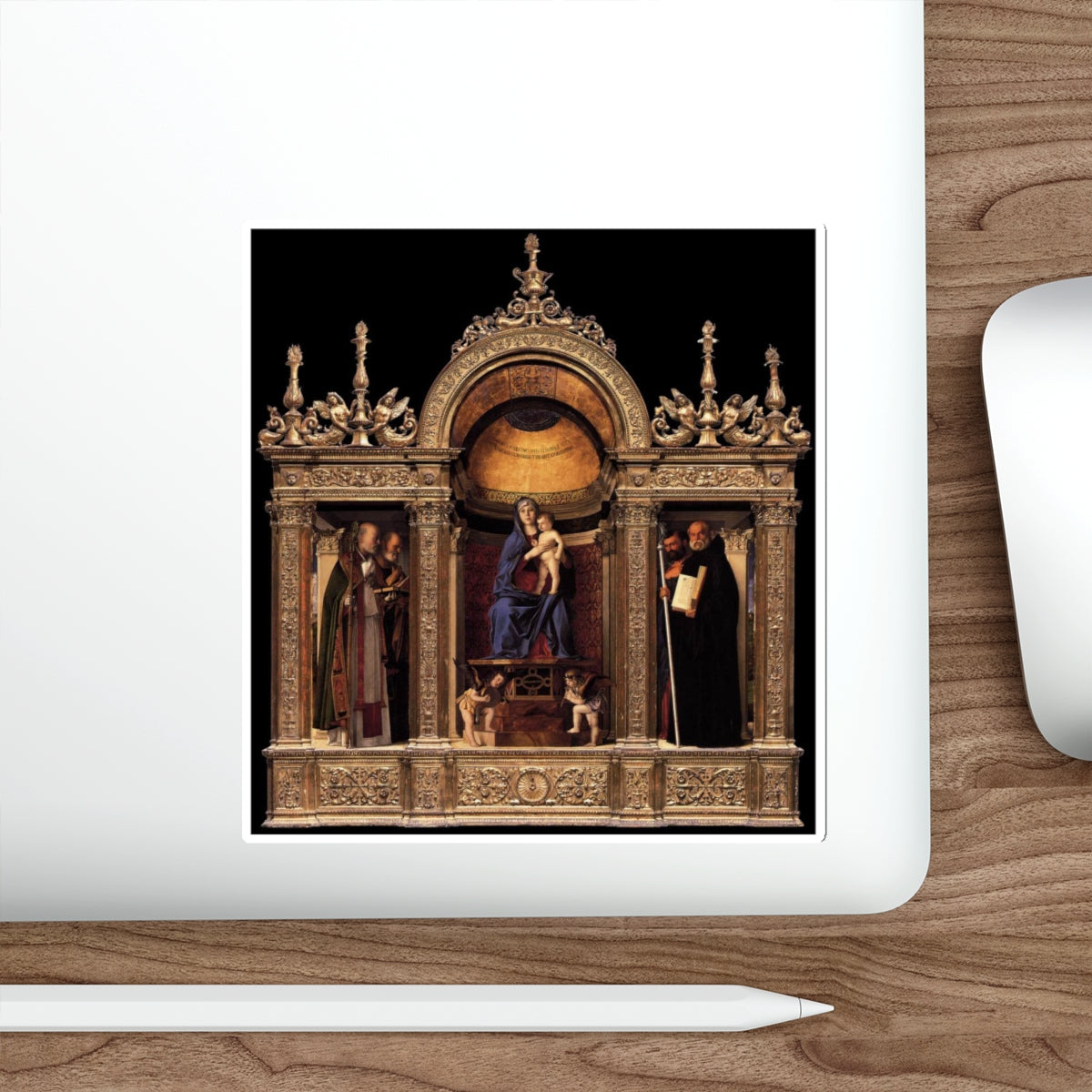 BELLINI, Giovanni - 1480-89 - 2.Frari Triptych - Frari Triptych (Artwork) STICKER Vinyl Die-Cut Decal-The Sticker Space