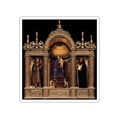 BELLINI, Giovanni - 1480-89 - 2.Frari Triptych - Frari Triptych (Artwork) STICKER Vinyl Die-Cut Decal-White-The Sticker Space