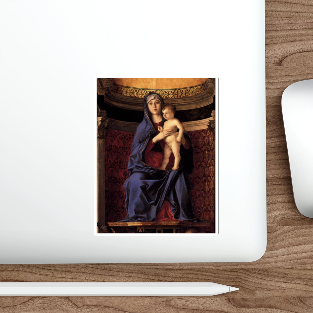 BELLINI, Giovanni - 1480-89 - 2.Frari Triptych - Frari Triptych (detail)2 (Artwork) STICKER Vinyl Die-Cut Decal-The Sticker Space