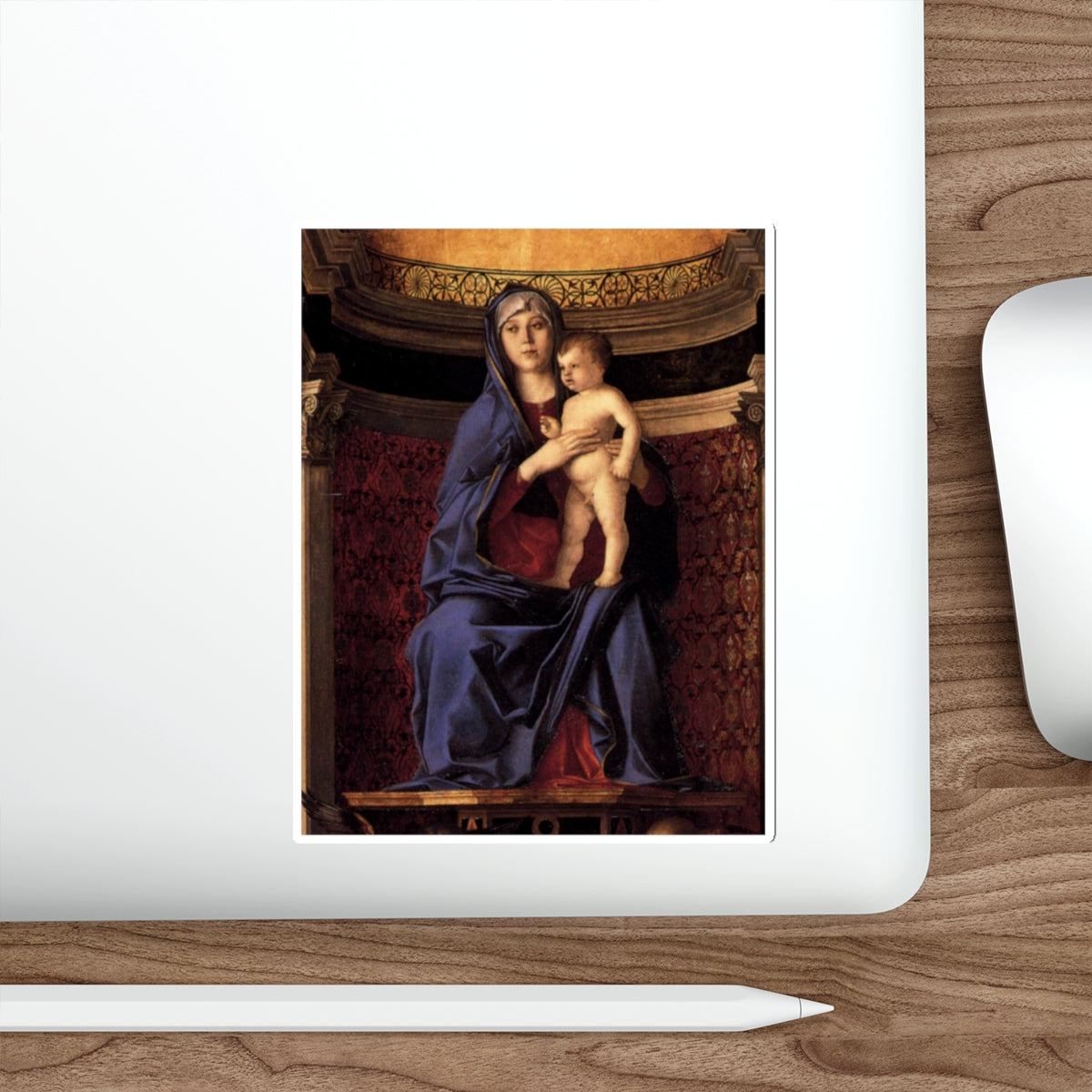 BELLINI, Giovanni - 1480-89 - 2.Frari Triptych - Frari Triptych (detail)2 (Artwork) STICKER Vinyl Die-Cut Decal-The Sticker Space