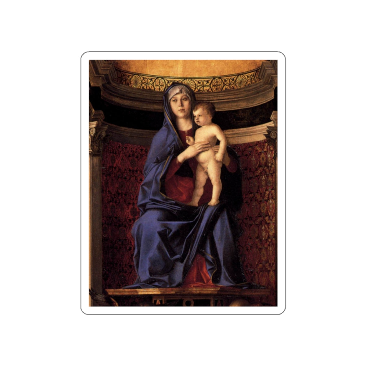 BELLINI, Giovanni - 1480-89 - 2.Frari Triptych - Frari Triptych (detail)2 (Artwork) STICKER Vinyl Die-Cut Decal-White-The Sticker Space