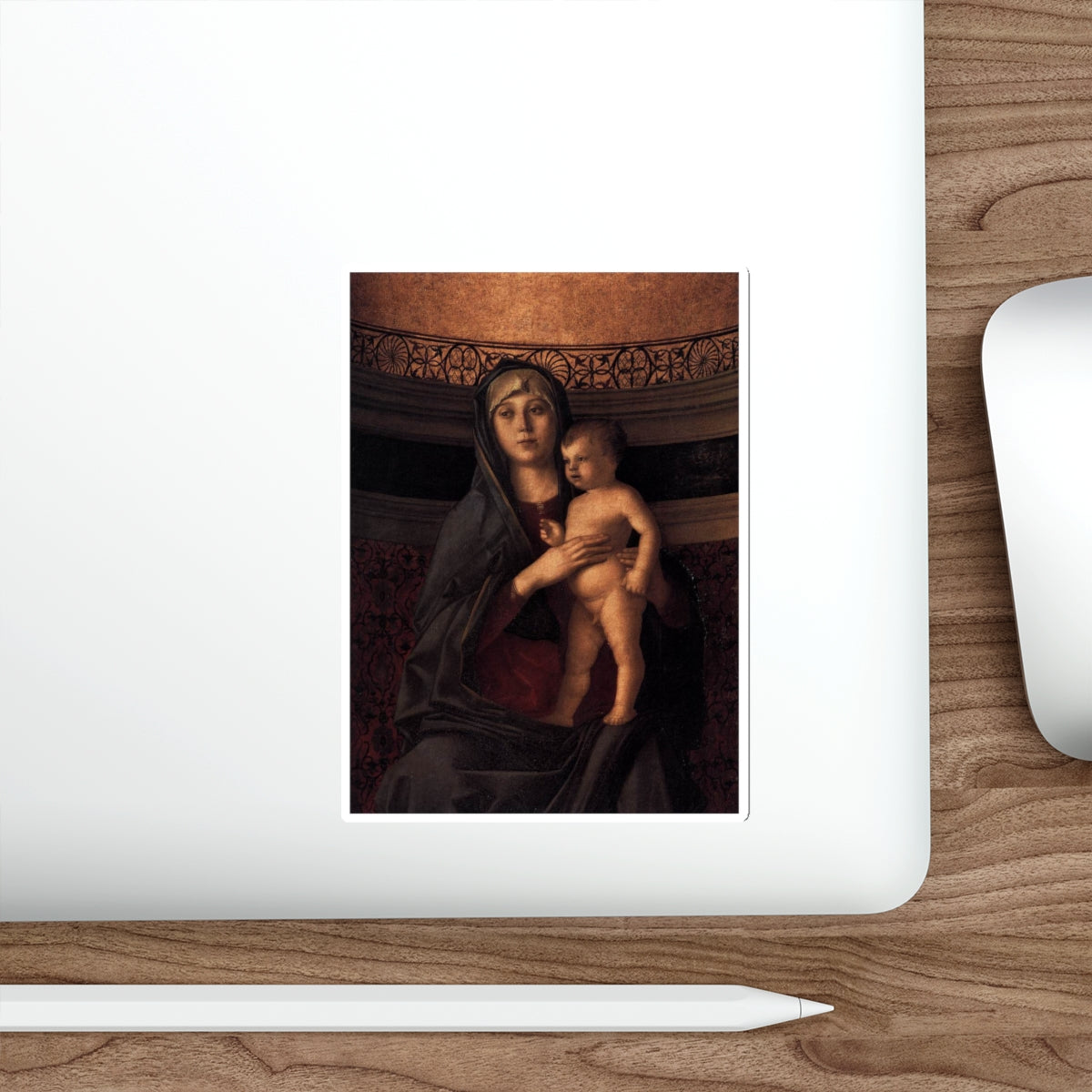 BELLINI, Giovanni - 1480-89 - 2.Frari Triptych - Frari Triptych (detail)3 (Artwork) STICKER Vinyl Die-Cut Decal-The Sticker Space