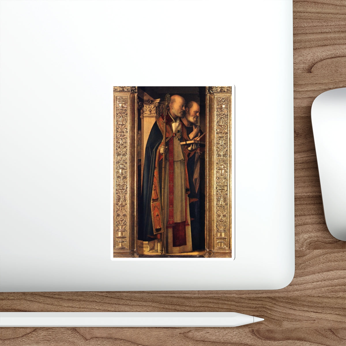 BELLINI, Giovanni - 1480-89 - 2.Frari Triptych - Frari Triptych (detail)4 (Artwork) STICKER Vinyl Die-Cut Decal-The Sticker Space