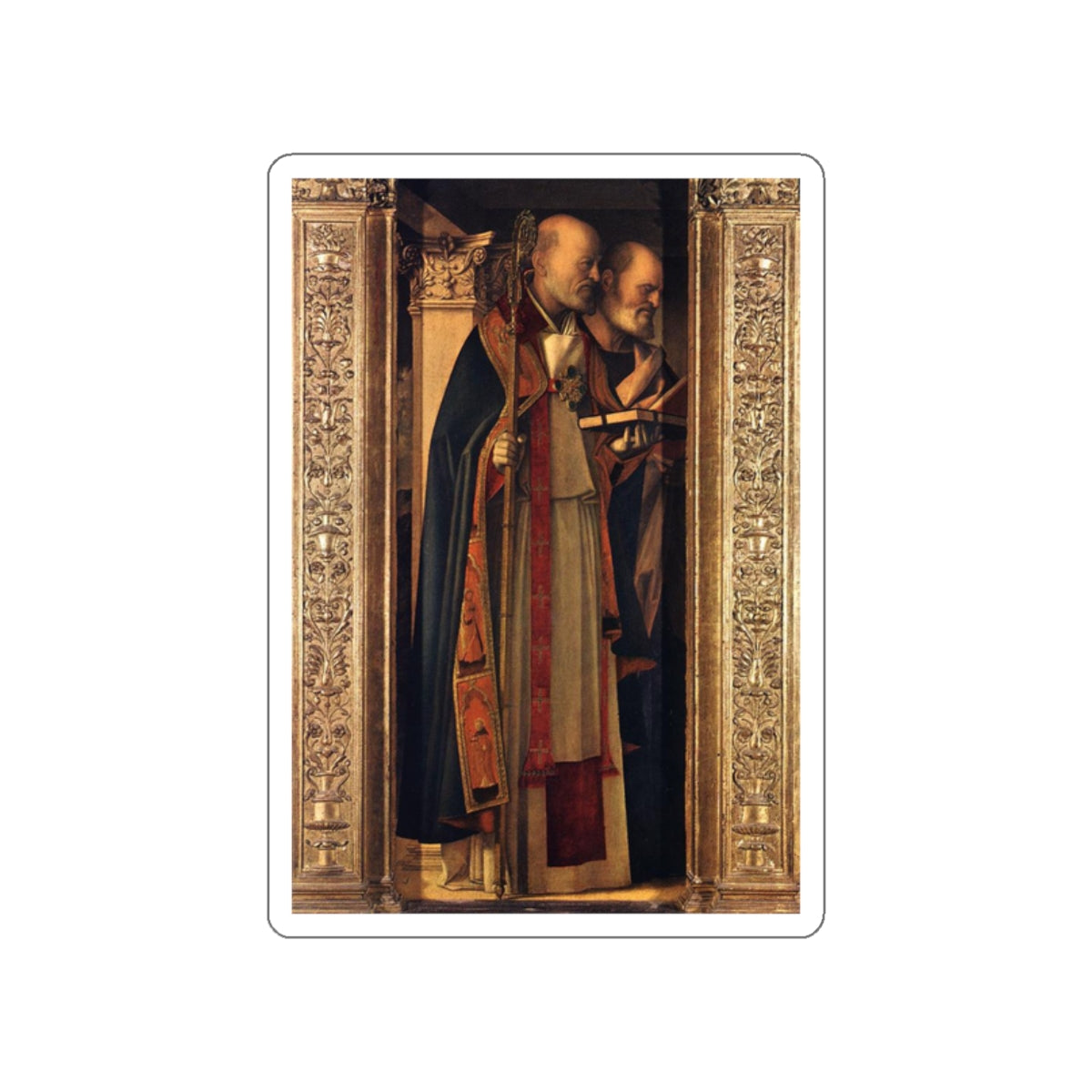 BELLINI, Giovanni - 1480-89 - 2.Frari Triptych - Frari Triptych (detail)4 (Artwork) STICKER Vinyl Die-Cut Decal-White-The Sticker Space