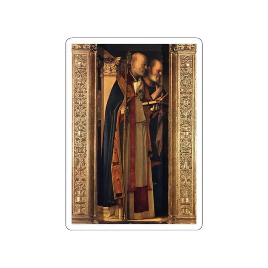 BELLINI, Giovanni - 1480-89 - 2.Frari Triptych - Frari Triptych (detail)4 (Artwork) STICKER Vinyl Die-Cut Decal White Die-Cut 2 Inch - The Sticker Space