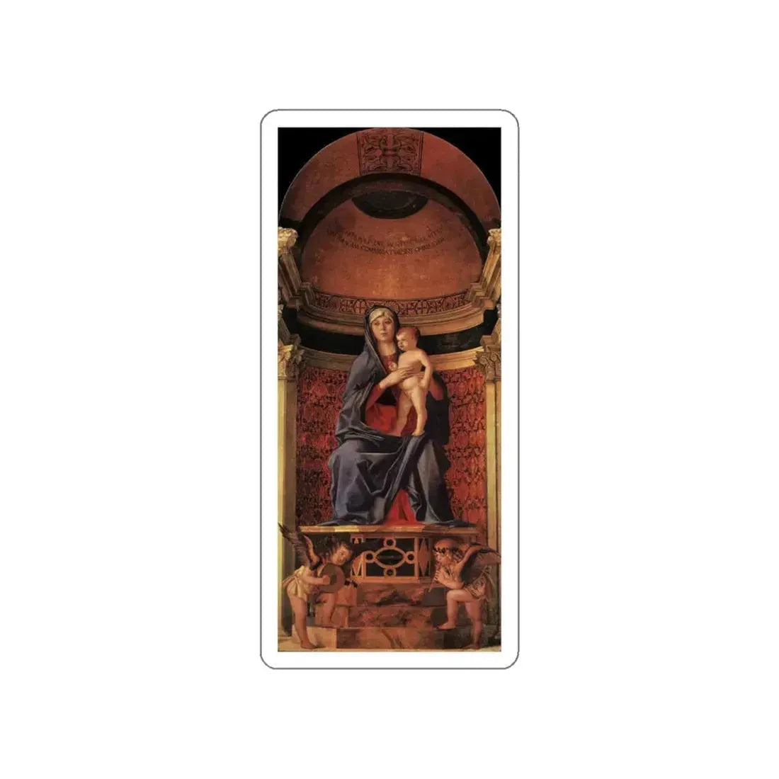 BELLINI, Giovanni - 1480-89 - 2.Frari Triptych - Frari Triptych (detail) (Artwork) STICKER Vinyl Die-Cut Decal White Die-Cut 5 Inch - The Sticker Space