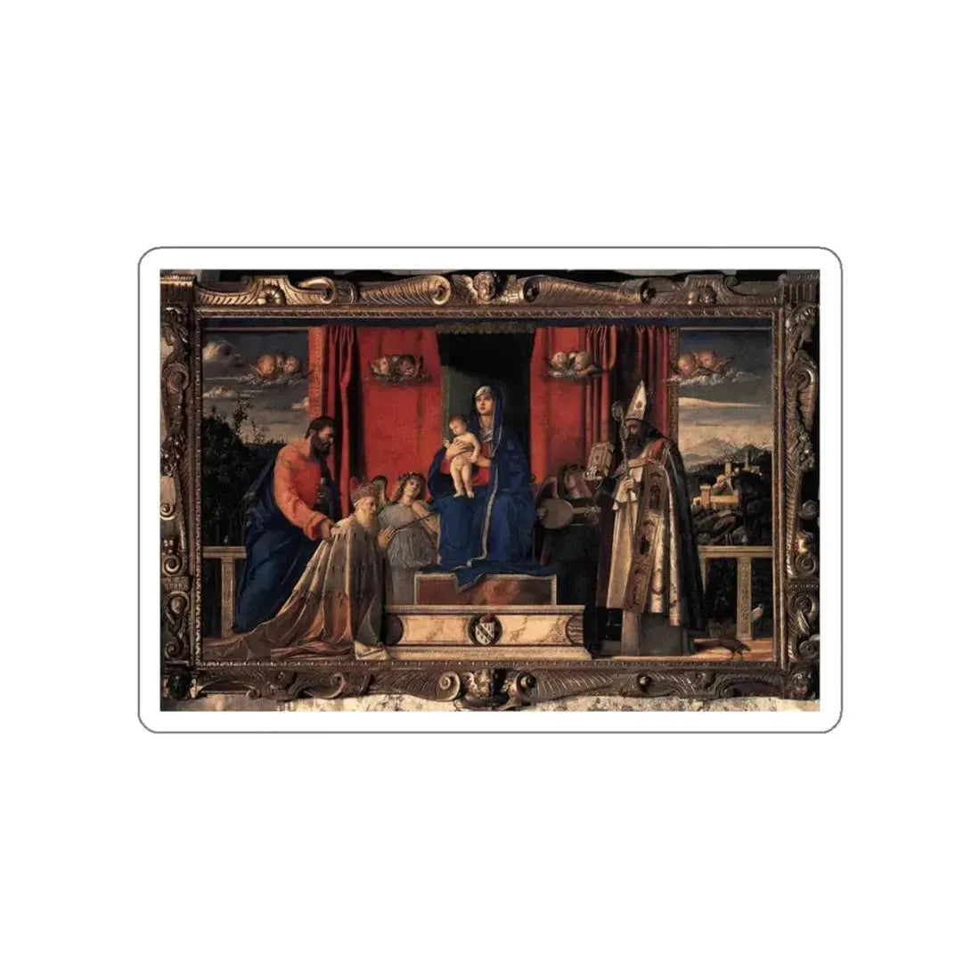 BELLINI, Giovanni - 1480-89 - 3.Barbarigo Altarpiece - Barbarigo Altarpiece (Artwork) STICKER Vinyl Die-Cut Decal White Die-Cut 5 Inch - The Sticker Space