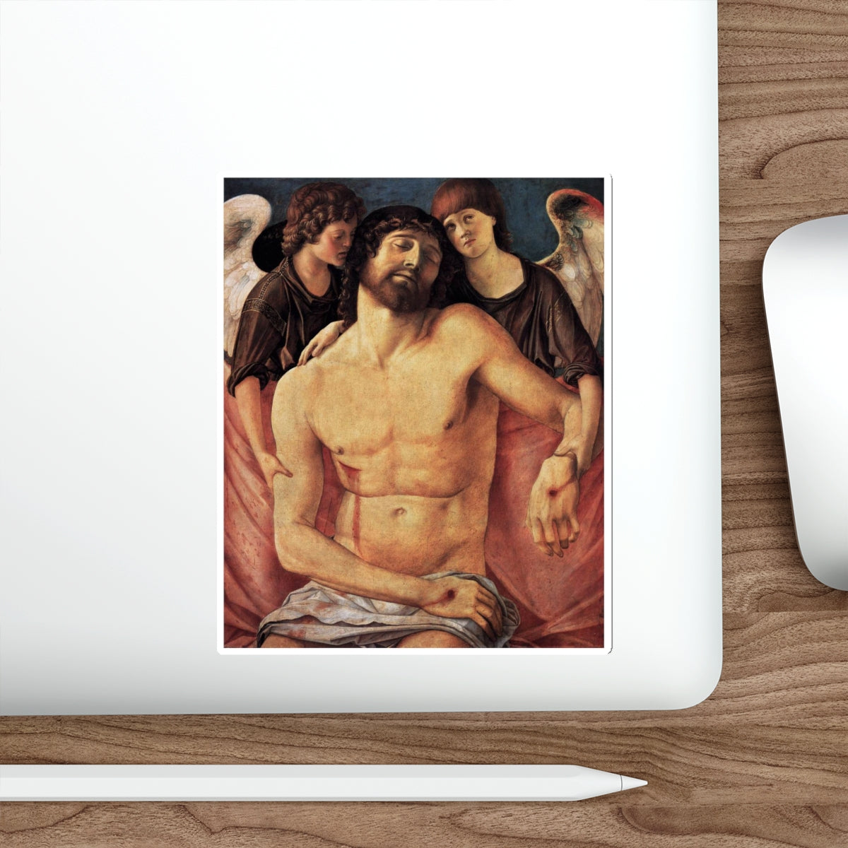 BELLINI, Giovanni - 1480-89 - Dead Christ Supported by Two Angels (Artwork) STICKER Vinyl Die-Cut Decal-The Sticker Space