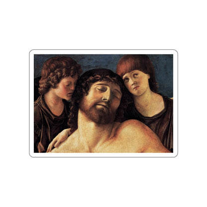 BELLINI, Giovanni - 1480-89 - Dead Christ Supported by Two Angels (detail) (Artwork) STICKER Vinyl Die-Cut Decal-White-The Sticker Space