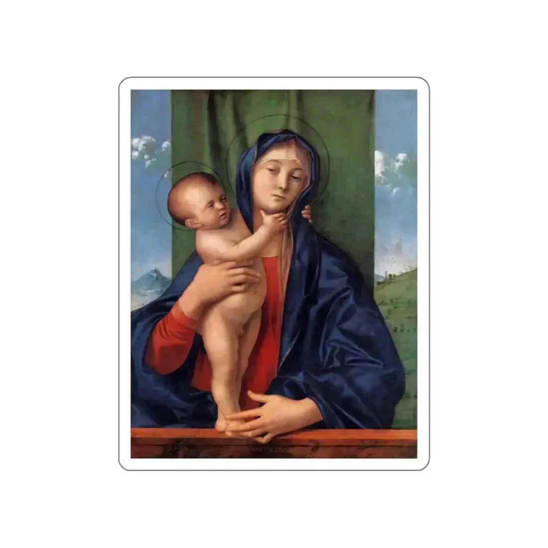 BELLINI, Giovanni - 1480-89 - Madonna with the Child (Artwork) STICKER Vinyl Die-Cut Decal White Die-Cut 3 Inch - The Sticker Space