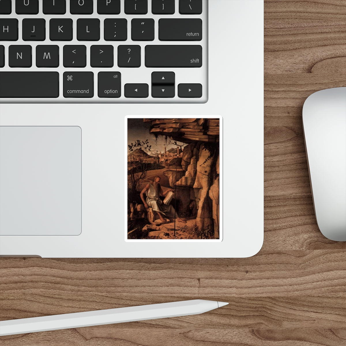 BELLINI, Giovanni - 1480-89 - St Jerome Reading in the Countryside2 (Artwork) STICKER Vinyl Die-Cut Decal-The Sticker Space