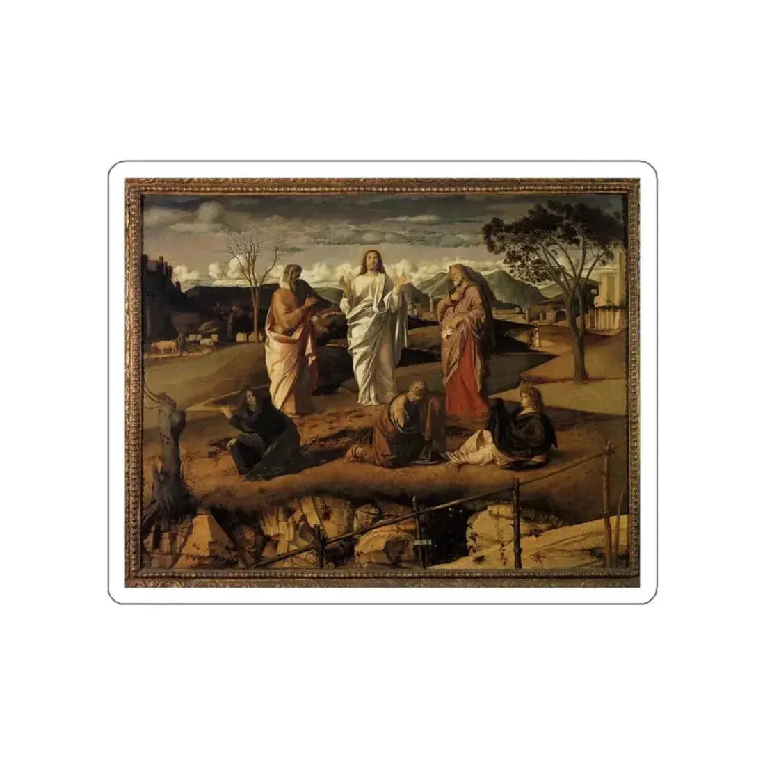 BELLINI, Giovanni - 1480-89 - Transfiguration of Christ (Artwork) STICKER Vinyl Die-Cut Decal White Die-Cut 3 Inch - The Sticker Space