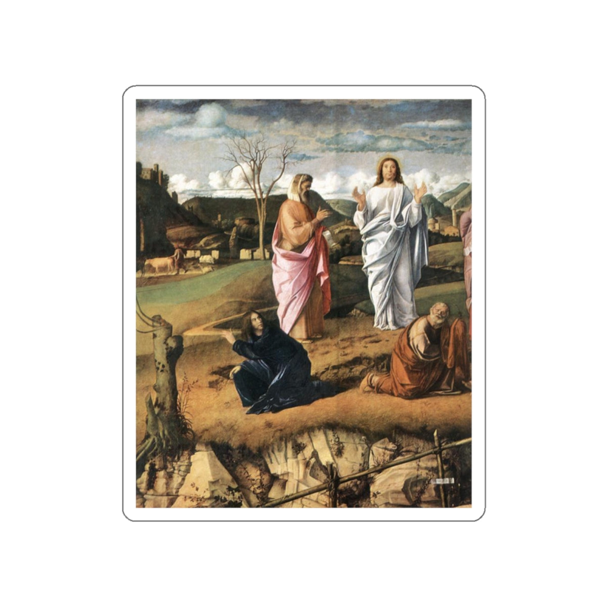 BELLINI, Giovanni - 1480-89 - Transfiguration of Christ (detail) (Artwork) STICKER Vinyl Die-Cut Decal-White-The Sticker Space